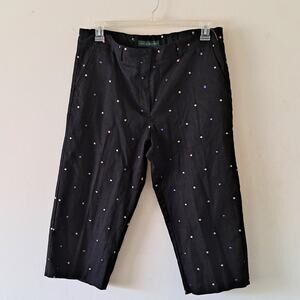 Black multicolored polka dotted Crop Pant - Sz 16P